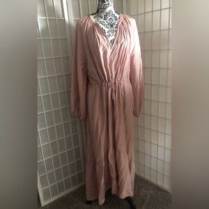 A New Day - Pink Blush Boho Maxi Long Sleeve Dress XXL NWT
